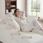 67" Oversized Chaise Lounge Chair Indoor, Soft Boneless Cloud Couch with 3 Pillows, 4 Side Pockets and 2 Cup Holders, Comfy Corduroy Sleeper Couch for Living Room Bedroom