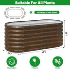 SnugNiture Galvanized Steel Raised Garden Bed Kit, 2 Pcs 4x2x2 ft Large Metal Planter Box Outdoor for Gardening Vegetables, Flowers and Fruits