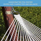 Lazy Daze Hammocks 12 FT Double Quilted Fabric Hammock with Spreader Bar and Detachable Pillow, 2 Person Hammock for Outdoor Outside Patio Garden Yard Pool Beach, 450lbs Weight Capacity (Blue)