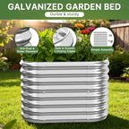 4 PCS Galvanized Raised Garden Bed Outdoor, Metal Garden Bed for Vegetables, Above Ground Garden Box for Flower, Steel Raised Beds for Gardening - 3FT