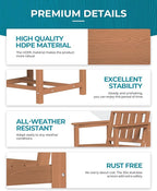 Ciokea HDPE Outdoor Dining Table with Umbrella Hole,66" Rectangle Patio Table for 6,All-Weather Outdoor Patio Furniture Set for Garden Backyard,Teak