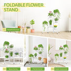 iDavosic.ly Plant Stand Indoor Outdoor, 6 Tier Corner Metal Flower Display Holder Shelf, Easy Assembly Folding Tall Orchid Rack for Patio Balcony Porch Garden Living Room House, White