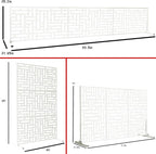 Oakland Living 6 ft. X 4 ft. White Freestanding Metal Privacy Screen Room Divider