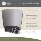 The HC Companies Aria Round Self-Watering Pot - Lightweight Plastic Planter for Herbs & More - Durable Plant Pots for Indoor Plants & Outdoor Plants (6" Glossy White, Pack of 1)