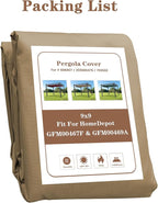 SCOCANOPY Beige Ripstop Replacement Cover Fit for Home Depot Hampton Bay Pergola # GFM00467F,GFM00469A