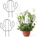 2 Pack Plant Trellis Indoor, 11.4" W x 13" H Small Trellis for Potted Plants, Decorative Trellis for Climbing Plants Indoor, Ideal for Vines on Tabletops, Balconies, Gardens and Lawns, Cactus-Shaped