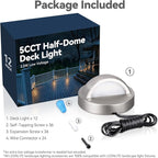 LEONLITE 12-Pack Update 5CCT LED Low Voltage Deck Lights, 180LM 3.5inch Landscape Step Railing Fence Light, 12-24V AC/DC, CRI90, Die-cast Aluminum Housing & Frosted Glass Lens, UL Cord, Satin Nickel