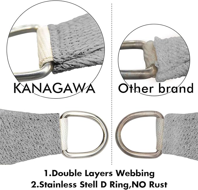 KANAGAWA Sun Shade Sail Curved 20'X26' Grey Rectangle Outdoor Shade Cover UV Blovk Canopy for Patio Garden Backyard Heavy Duty Permeable 185GSM (We Make Custom Size)