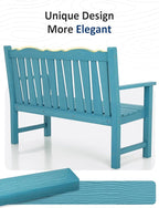 Outdoor Bench Weatherproof, 2-Person Garden Benches for Outdoors, All Weather HIPS Patio Bench Holds up to 800lbs, Never Rot or Fade, Comfort Bench for Porch, Garden, Patio, Backyard and Park