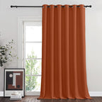NICETOWN Blackout Sliding Glass Door Curtains, Room Darkening Thermal Insulated Curtains for Living Room Bedroom, Extra Wide Window Drapes, 1 Panel, W80 x L118, Burnt Orange