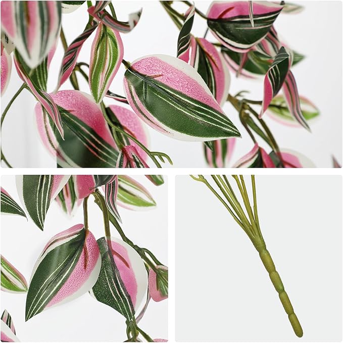 Artificial Hanging Plants Wandering Jew 22 Inch 5 Pack PVC