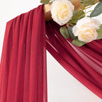 Outdoor Curtains - Red Gauze Arch Drapes, 2 Panels, 29 x 20 Ft