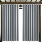 Waterproof Outdoor Curtain W105 x L84 - Grommet Top Sunlight Blocking Window Treatment Drapes Blackout Curtains for Home Bedroom Living Room Outdoor Patio Porch Gazebo (Light Gray, 2 Panels)