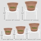 Plant Stands 5 Pack White Metal Plant Stand for Outdoor Indoor Plants Heavy Duty Flower Pot Stands for Multiple Plants Rustproof Iron Round Plant Shelf for Planter Potted Plant Holder for Garden Home