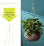 RIFNY 20 Inch Gold Chain for Hanging Plants, Small Plant Chains for Hanging Baskets Kits with Hooks for Bird Feeders Planters Billboards Lanterns Wind Chimes Ornaments Outdoor Indoor Use (5 PCS)