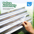 Quictent Galvanized Raised Garden Bed Metal Planter Box Bottomless for Backyard Outdoor, 4x3x1 Ft 2PCS, Silver