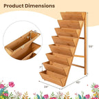 Giantex 8-Tier Wooden Vertical Raised Garden Bed, Freestanding Plant Stand with Legs for Herbs Vegetables Fruits, Indoor Outdoor Tiered Wood Planter Box Flower Rack for Patio, Balcony & Yard
