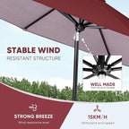 Tempera Patio Market Outdoor Table Umbrella with Auto Tilt and Crank, Large Sun Umbrella with Sturdy Pole & Fade Resistant Canopy, Easy to Set