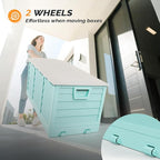 VINGLI 75 Gallon Collapsible Outdoor Storage Box, Simple-to-assemble Plastic Storage Containers with Lid, Patio Deck Box Furniture for Garden, Pool, Balcony, Yard (Green)