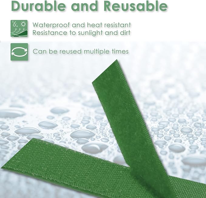Garden Tie Green Tape, Plant Supports, Gentle On Plants (65.6ft × 0.6 inch, 1 roll, Green)