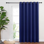 NICETOWN Sliding Glass Door Curtain Panel, Home Decoration Privacy & Noise Reducing Room Divider for Shared Apartment (Navy Blue, 80 inches x 84 inches)