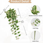 Artificial Peperomia Hanging Plants, 2 Pack, 26-Inch PVC Faux Greenery