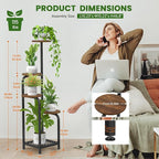 TOSKING 5 Tier Metal Plant Stand Indoor 48''H Tall ,Heavy Duty Plant Shelf , Corner Shelf Flower Pot Stand for Outdoor Plant Stand for Living Room Balcony Garden Patio Bedroom (5 Tier-Brown)