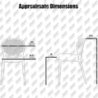 2xhome Set of 4 Patio Dining Chairs | Modern Stackable Outdoor Pool Side Chair | Weather Resistant Plastic for Yard, Porch, Balcony, Kitchen, Orange