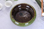 VanEnjoy 7.3 inch Round Large Shallow Succulent Ceramic Glazed Planter Pots with Drainage Hole, Bonsai Pots Garden Decorative Cactus Stand Flower Container (Green)