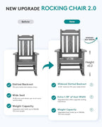 Oversized Rocking Chair Set of 2 Outdoor – Grey