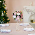 Artificial Flowers, Dusty Rose Silk Rose Balls, 9.5-Inch Centerpiece Decor