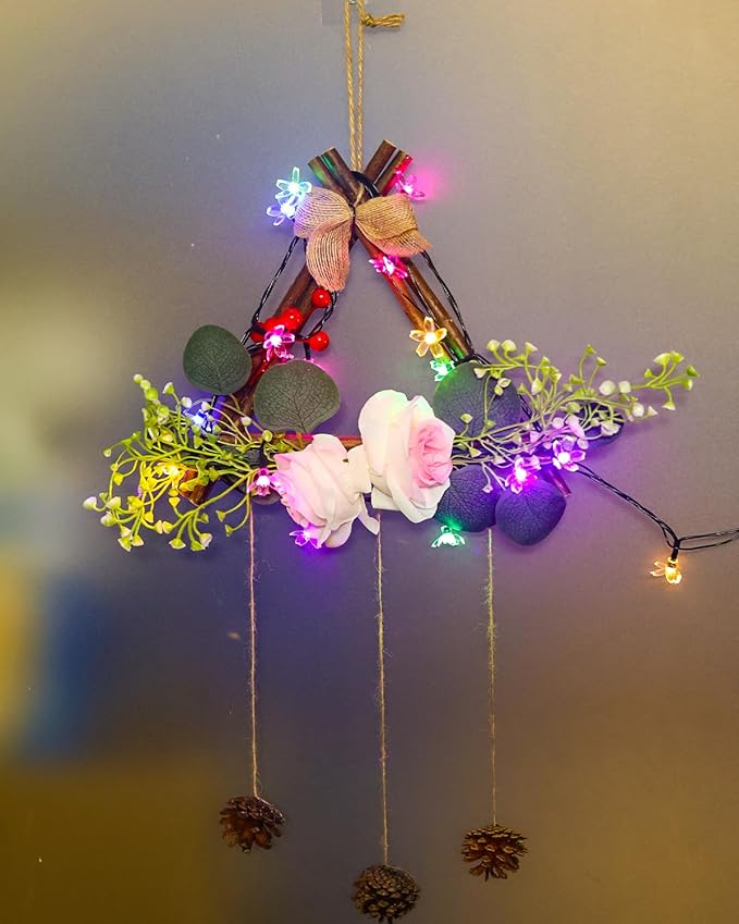 Indoor Flower String Lights, 33 ft 100 LED Multicolor Cherry Blossom
