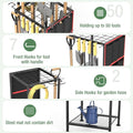 Metal Storage Rack for Garden Tools, Black, Holds 50 Long Tools