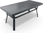HOMREST Metal Outdoor Ottoman, 3-Piece Aluminum Footstool w/Removable Cushion, Multipurpose Footrest Stool with Coffee Side Table Additional Seating, Set of 3 Outdoor Ottomans for Patio Deck (Beige)