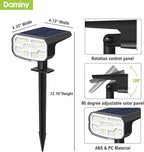DAMINY Solar Spotlights Outdoor Waterproof IP65,2 CCT(Warm White & Cool White),4 Lighting Modes Solar spot Lights for Yard,Garden,Pathway,Landscape,Auto On/Off-8 Pack