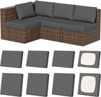 Cushion Covers, 8 Pack, Stretch Fit, Medium-Grey, Outdoor Patio