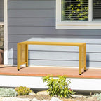 VINGLI 40in Outdoor Metal Bench, All-Weathe Backless Patio Bench with Slatted Seat＆Floral Side Panels, Rust-Resistant Garden Bench, Weatherproof Outdoor Seating for Porch Entryway Backyard (Yellow)