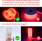 AC 110V COB LED Strip Lights Outdoor Waterproof 65.6ft, Red Super Bright 200W LED Rope Light, IP65 Flexible Cuttable, for Bedroom Garden Commercial House Gaming Room Decor