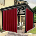 BONZER Outdoor Curtains for Patio Waterproof Thick Privacy Wide Grommet Light Filtering Outside Curtains for Porch Pergola Gazebo Deck, 1 Panel, 110W x 120L inch, Red