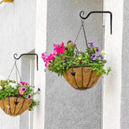 2 Pack 6 Inch Plant Hanger Indoor Outdoor, Hanging Plant Bracket Wall Hooks Decorative Plant Hangers, Bird Feeders, Wind Chimes, Plant Baskets, Black