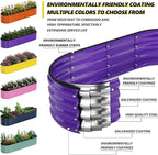 Galvanized Metal Planter Raised Garden Bed Kit for Gardening Outdoor，8x2x1ft Planter Grow Garden Box Raised Flower Bed，Long Vegetable Clearance Herb Raised Garden Beds for Gardening