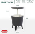 Outdoor Bar Table with 7.5-Gallon Hidden Cooler in Dark Grey