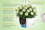 Hanging Planters, 3-Pack 10 Inch Self-Watering Pots with Drainage Holes and Chains, Matte Plastic Planters for Indoor/Outdoor Plant（White）