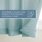Town & Country Basics Cabana Solid Heavyweight Indoor Outdoor Curtains, Light Filtering Opacity with Grommet Top, Water Repellent, 2-Pack Set, 54"x96", Blue