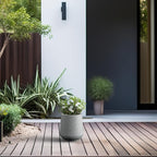 Kante 8.2" Dia Round Concrete Planter, Outdoor Indoor Large Plant Pots Containers with Drainage Hole and Rubber Plug for Home Garden Patio, Natural Concrete