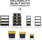 CENTREX CX 4-Tier Heavy Duty Plastic Storage Shelves that Support up to 150lbs/shelf, Organization and Storage, Weather-Resistant Design, Easy Assembly, 2 Pack, Black (53”H x 36”W x 18”D)