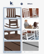 KINGYES Oversized Outdoor Rocking Chair, All-Weather Patio Rocking Chairs for Porch, HDPE Outdoor Patio Rockers with High Back & Wide Seat for Garden, Lawn, Coffee