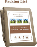 SCOCANOPY Khaki Ripstop Replacement Top for Lowe's Allen Roth 10X12 Gazebo Model #GF-12S004B-1/ GF-12S004BTO