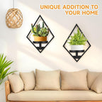 Wall Plant Holder, 2 Pack Metal Floating Shelves Indoor, Window Sill Plant Shelf for Bedroom Bathroom Living Room Home Office