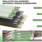 Galvanized Raised Garden Bed Outdoor, 6x3x1ft Oval Metal Raised Beds for Gardening, Rust-Resistant Garden Planter Box for Planting Vegetables, Flowers, Fruits in Lawn(Olive Green, 2 Packs)